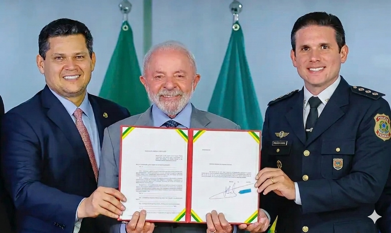 Autoridades de Segurança Pública em cerimônia oficial